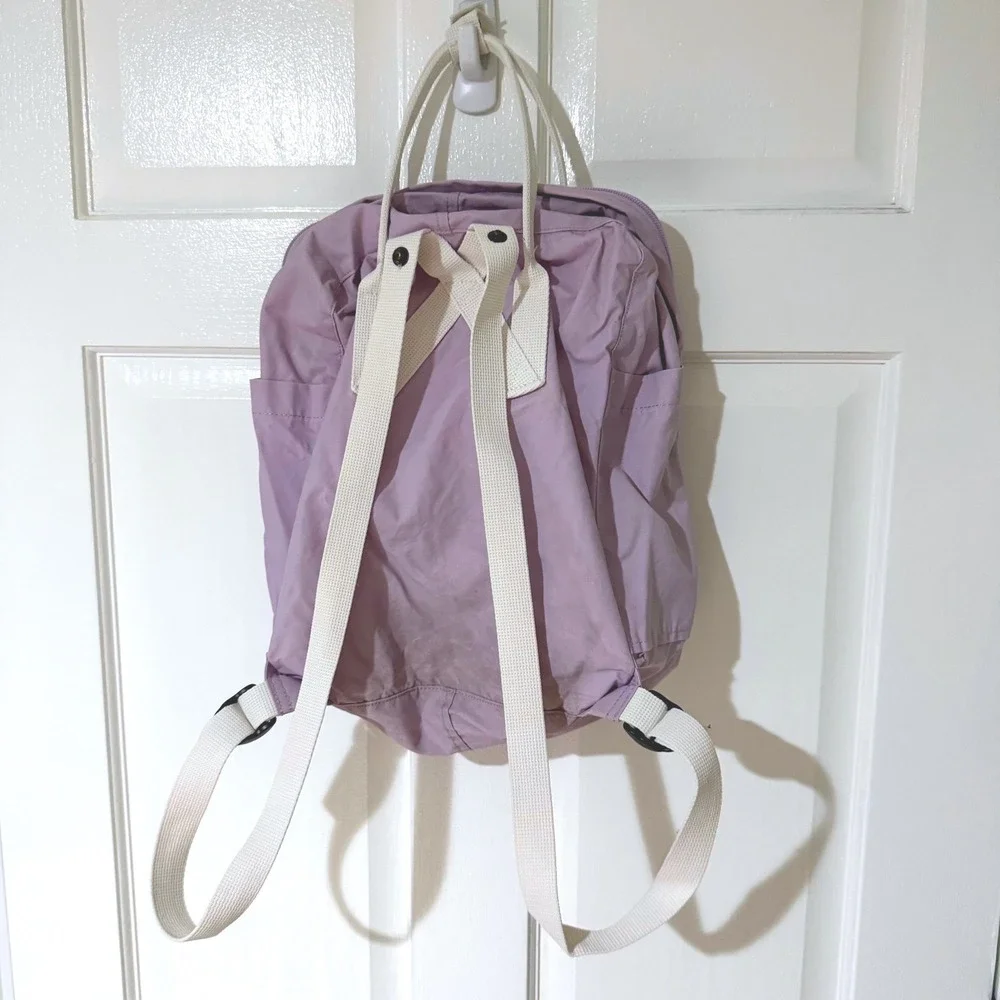 Fjallraven Kanken Classic Backpack Lavender Purple Cream Straps School Bag